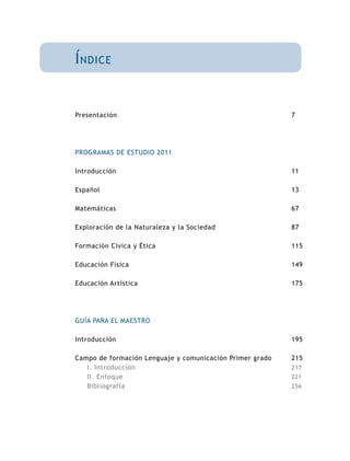 Programa primer grado primaria | PDF