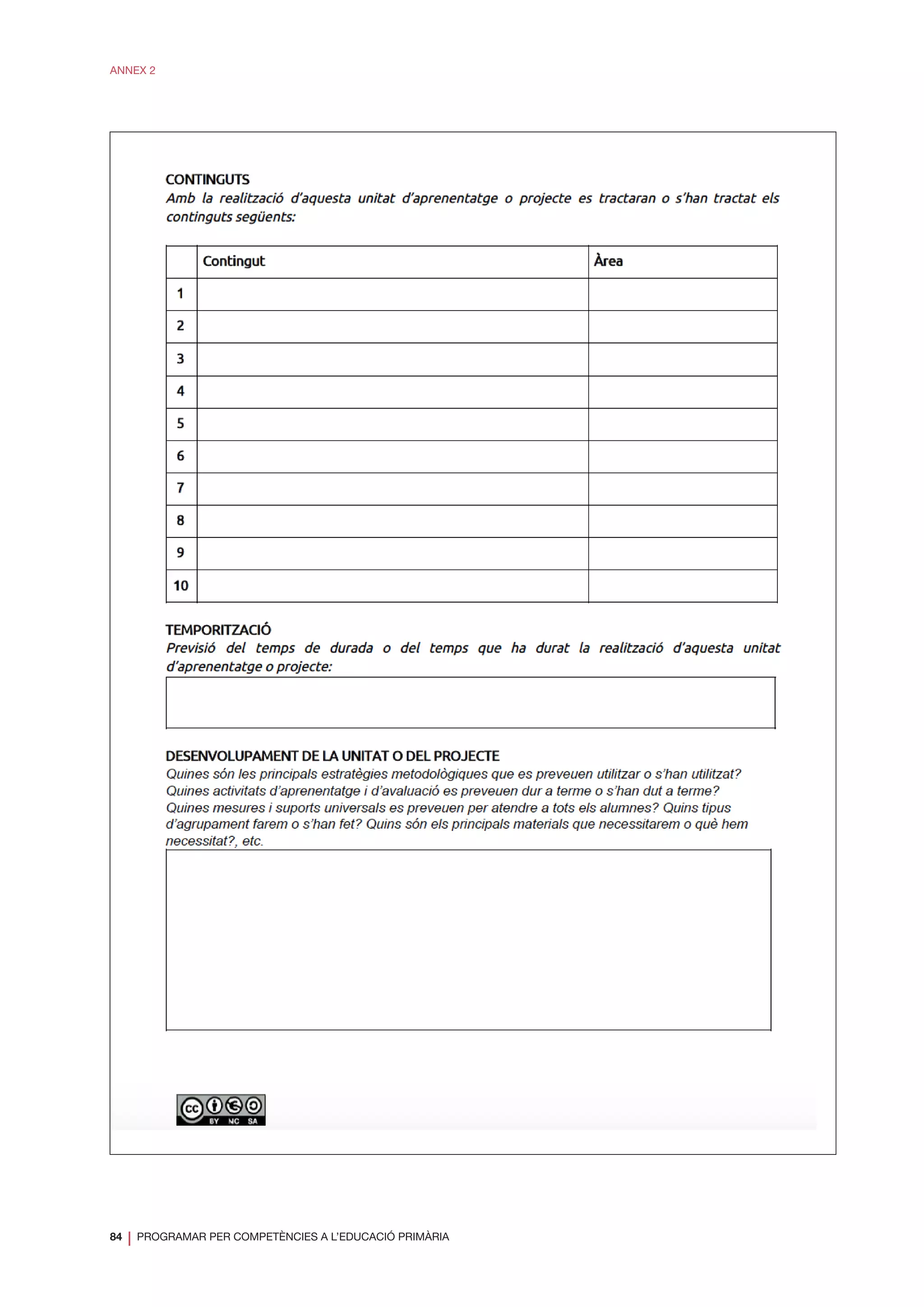 84
❘ PROGRAMAR PER COMPETÈNCIES A L’EDUCACIÓ PRIMÀRIA
ANNEX 2
 