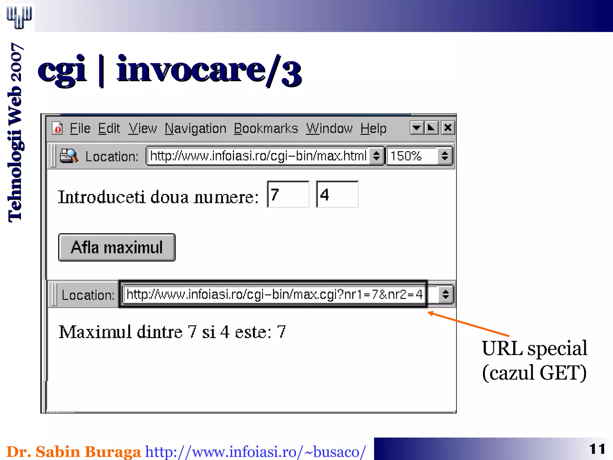 cgi | invocare/3 URL special (cazul GET) 