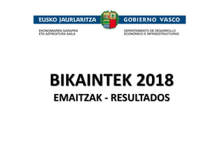 BIKAINTEK 2018
EMAITZAK - RESULTADOS
 