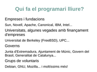 Programari comercial Programari lliure 
