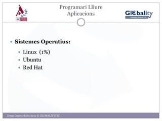 Shareware: programari d’avaluació, temps limitat i comercial. 