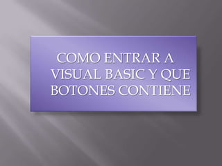 MENU DE PROGRAMACION EN VISUAL BASIC | PPTX