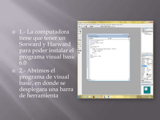 MENU DE PROGRAMACION EN VISUAL BASIC | PPTX
