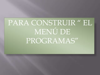 MENU DE PROGRAMACION EN VISUAL BASIC | PPTX