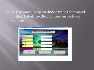 MENU DE PROGRAMACION EN VISUAL BASIC | PPTX