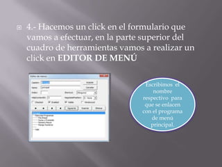 MENU DE PROGRAMACION EN VISUAL BASIC | PPTX