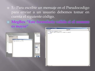 MENU DE PROGRAMACION EN VISUAL BASIC | PPTX