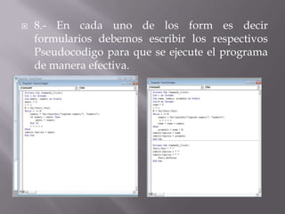 MENU DE PROGRAMACION EN VISUAL BASIC | PPTX