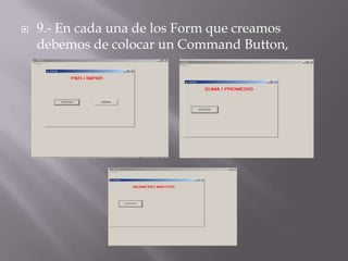 MENU DE PROGRAMACION EN VISUAL BASIC | PPTX