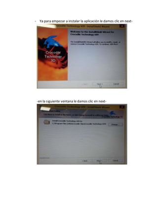 - Ya para empezar a instalar la aplicación le damos clic en next-
-en la siguiente ventana le damos clic en next-
 