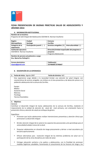 Programa salud integral del adolescente | PDF