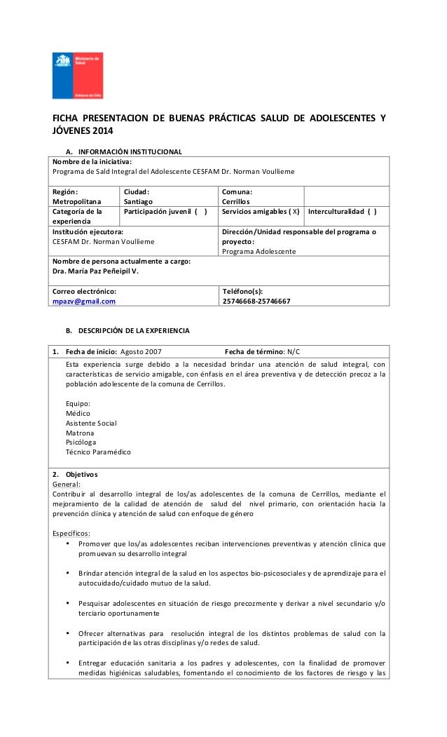 Programa salud integral del adolescente