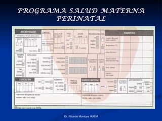PROGRAMA SALUD MATERNA PERINATAL Dr. Ricardo Montoya HUEM 