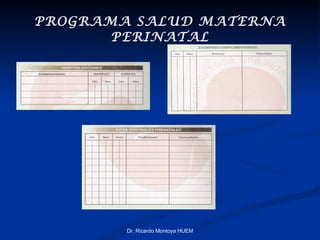 PROGRAMA SALUD MATERNA PERINATAL Dr. Ricardo Montoya HUEM 