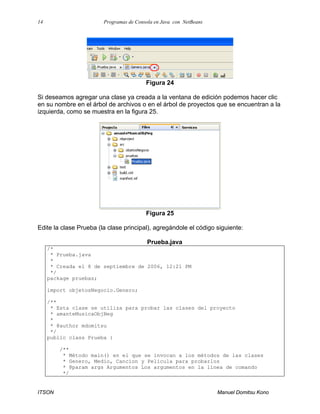 Programas de consola en java con net beans por gio | PDF