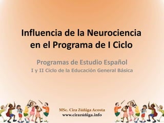 Influencia de la Neurociencia
en el Programa de I Ciclo
Programas de Estudio Español
I y II Ciclo de la Educación General Básica
 