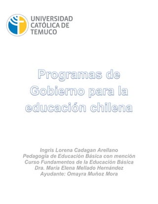 Programas de gobierno para la educación chilena.