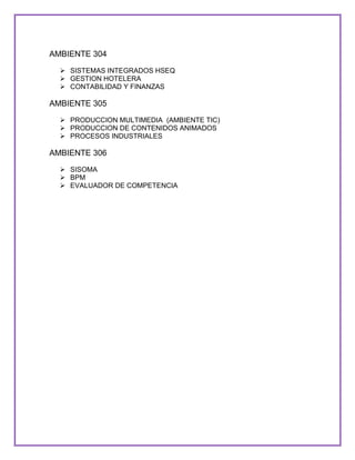 Programas de indus. y servicios