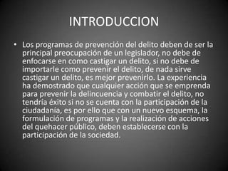 Programas de prevencion del delito | PPTX