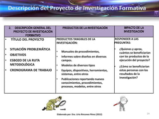 Programas de Unidades Formativas basados en Competencias y Proyectos  Dra. Liria Rincones p.