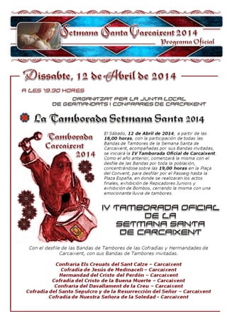 Programa Semana Santa Carcaixent 2014