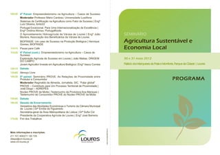 SEMINÁRIO AGRICULTURA SUSTENTAVEL - PROGRAMA