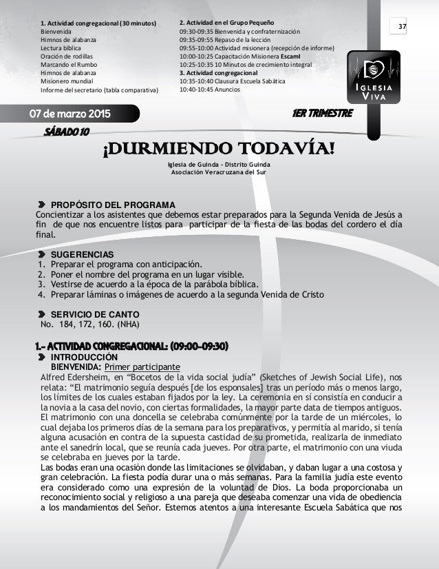Programas de Escuela Sabática 2015