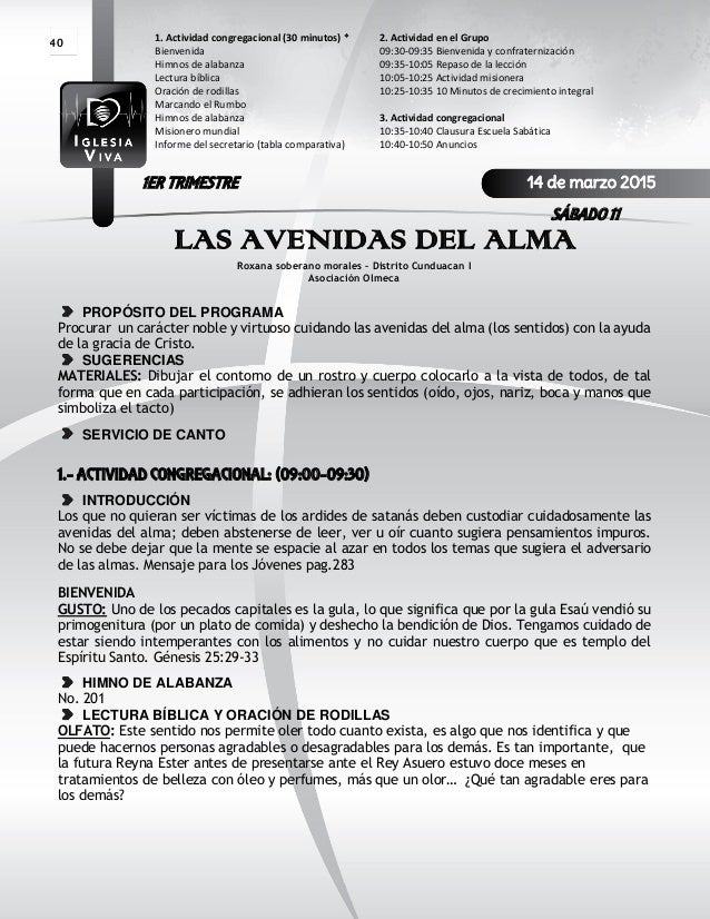 Programas de Escuela Sabática 2015