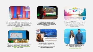 1. – La Iniciativa U4SSC,( United for sustainable cities) de
ONU coordinada por UIT, CEPE y ONU-Hábitat, hace visible
a SHC en el grupo “Impacto de las Tecnologías
Fronterizas en las Ciudades”. Presentamos en Sede
UNESCO, París.
2. Organizado por Naciones Unidas, el
Prestigioso congreso 9 Green Standards,
permite a la metodología de SHC exponer del
1 a 4 oct 2019.
.
3. En abril de 2020, ONU cede nombramiento
de EXPERTO y comenzamos a trabajar en “Simple
Ways to be Smart” dirigido por la Unidad
Operativa de la Universidad de las Naciones
Unidas(UNU-EGOV.
- 5. Reconocimiento en sede UNESCO
París, de un estudio del Programa SHC AT
HOME, por U4SSC, ONU
Estudio 7/20 UNESCO PARIS)
4. El informe de Simple Ways to be Smart, dirigido
por la Dra. Blackhouse de ONU, Junio 2020,
dedicará un capítulo completo, a Fundación
SHC,como modelo.
INFORME EN CANAL ONU DONDE
RECOMIENDA EL MODELO
5. UNU-EGOV y la Asociación de
estudiantes de ONU posibilita exponer y
hablar de la Fundación y Pharmex en la
Cape Coast University, Ghana.
 