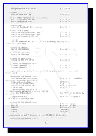 Programas para el diagnostico de los componentes del pc y de red | DOC