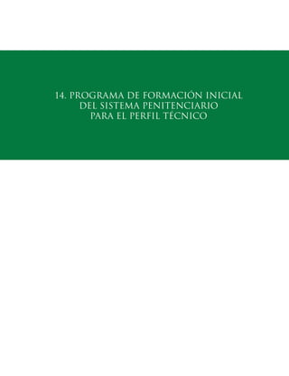 14. PROGRAMA DE FORMACIÓN INICIAL
DEL SISTEMA PENITENCIARIO
PARA EL PERFIL TÉCNICO
 
