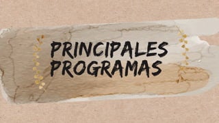 PRINCIPALES
PROGRAMAS
 