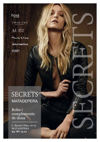 Roba i
complements
de dona
C. Ramón Mías, 10-12
MATADEPERA
93 787 13 21
MATADEPERA
 