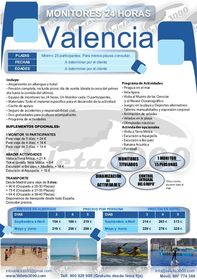 Programas viajes Valencia fin de curso 2014 2015