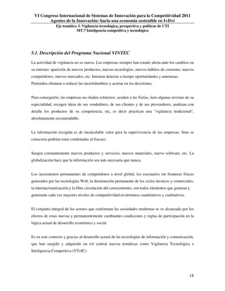 Programa Nacional VINTEC en Argentina