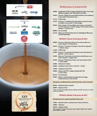Programa XXV Congreso Español del Café - versión flyer