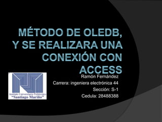 Ramón Fernández
Carrera: ingeniera electrónica 44
Sección: S-1
Cedula: 28488388
 