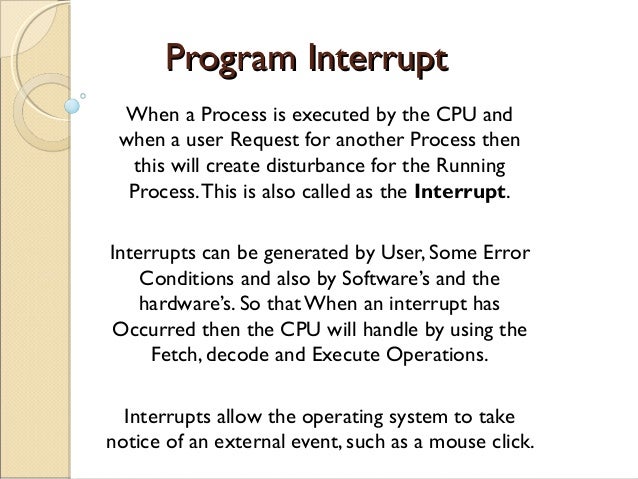 Program control