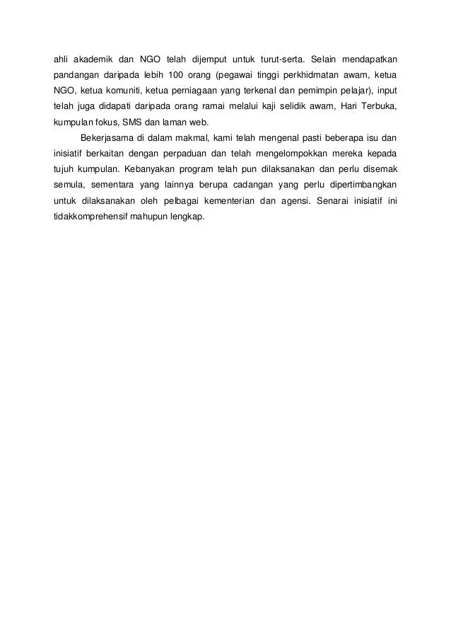 Program Dalam Malaysia Untuk Bentuk Perpaduan