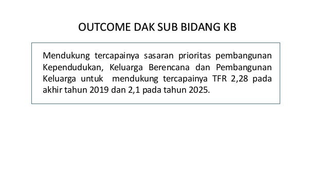 Program dan kegiatan DAK 2019 jawa tengah