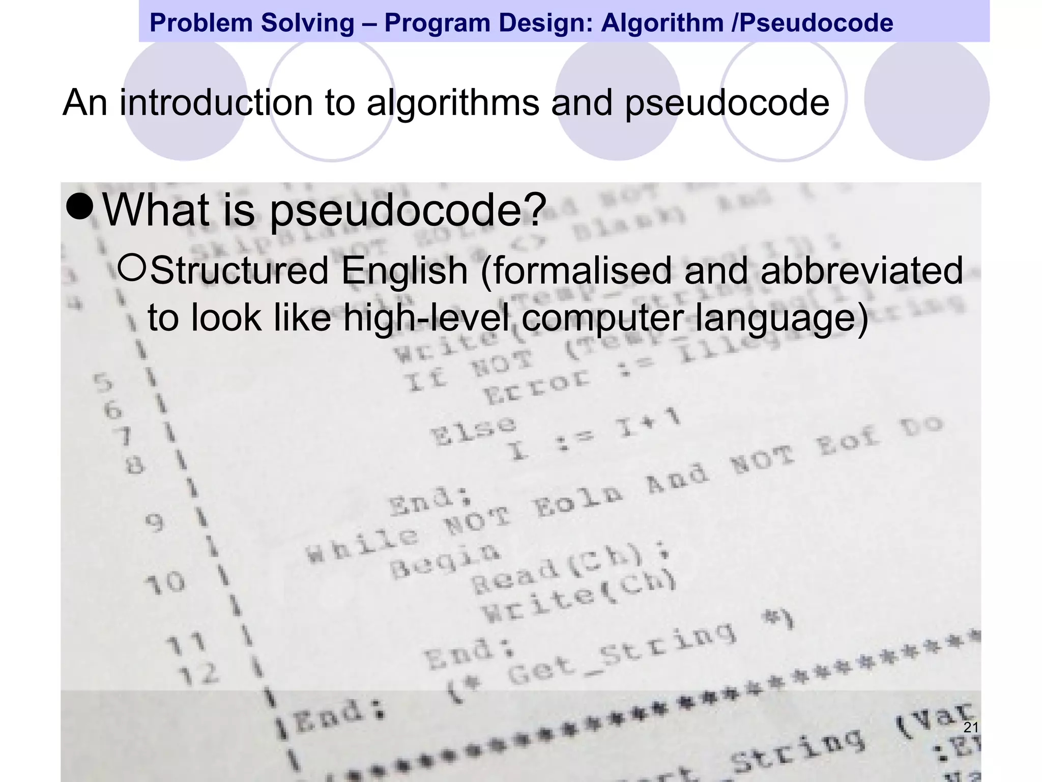 Program design and problem solving techniques | PPT | Programming ...
