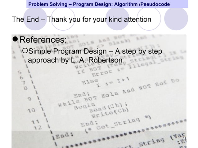 Program design and problem solving techniques | PPT | Programming ...