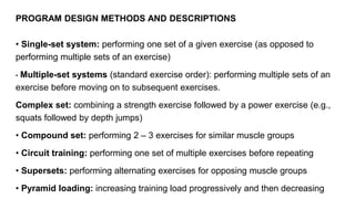 Program design and progression week 7 | PPT