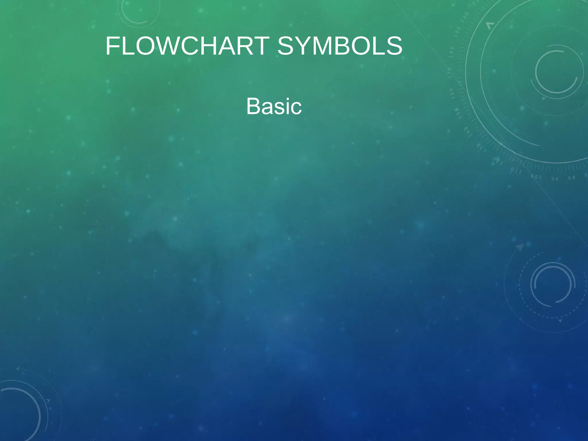 FLOWCHART SYMBOLS
Basic
 