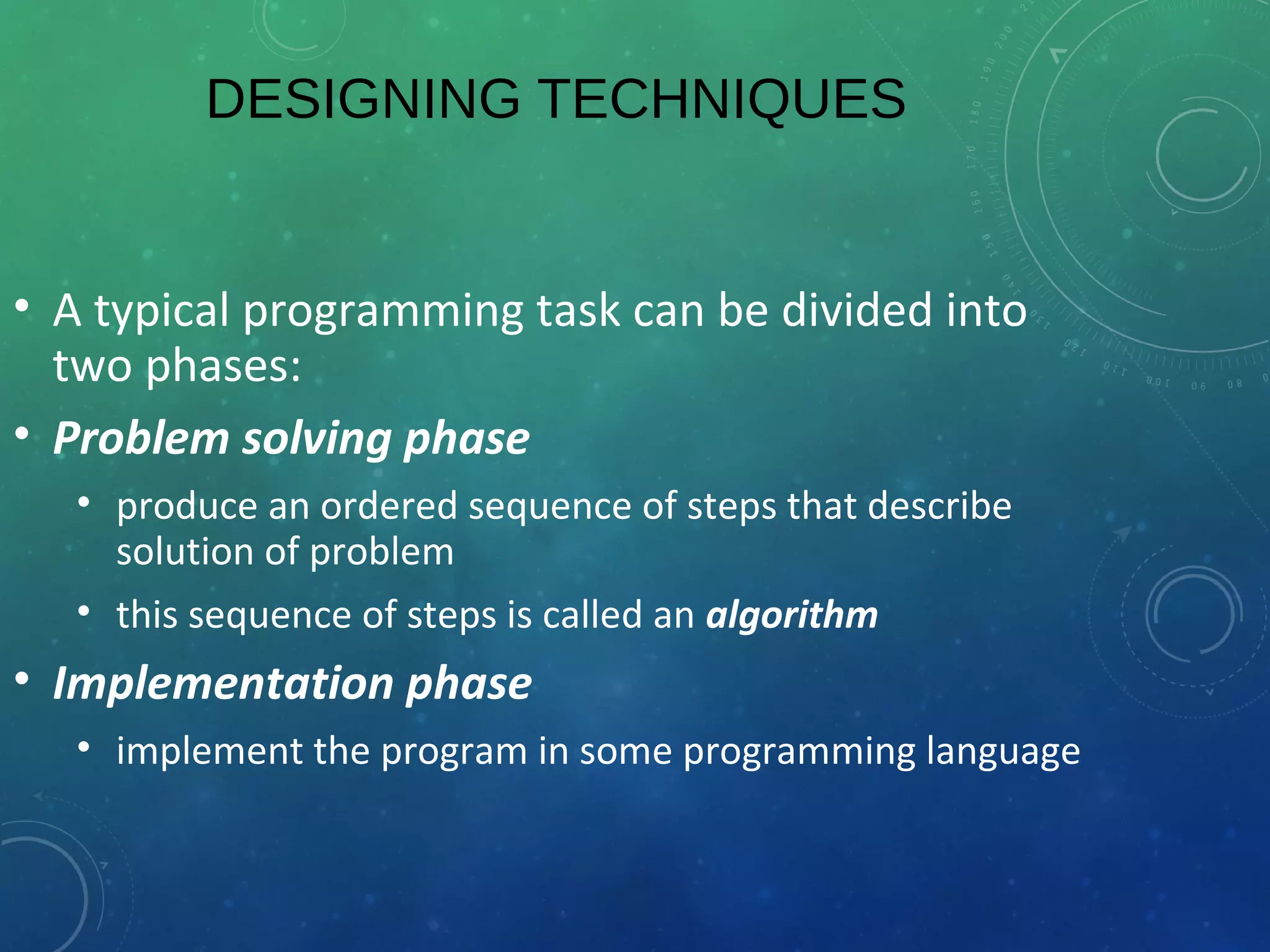Program design techniques | PPT