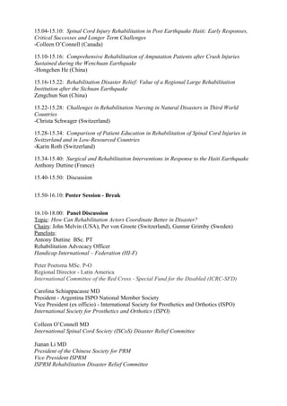 Program disaster symposium crdr_isprm11