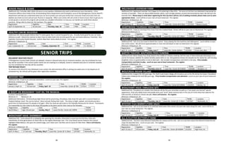 38 39
SENIOR FRAUD & SCAMS
Additional Info: Everyday older adults fall prey to unscrupulous individuals who seek to defraud and scam the elderly. Crime
Prevention Officers Gary Fields of the Christiansburg Police Department and Christopher Lucas of the Montgomery County Sheriff’s
Department will help you understand what you can do to protect you and your family from consumer fraud and scams that can
deplete your bank account and put your finances in jeopardy. Often scam-artists will call, email or knock at your door to get you to
accept goods or services this program will provide you valuable information on how you can handle and avoid these abusive
practices. Bring a dish to share for the luncheon. Pre-register.
Registration Eligibility Date Time TR/NR Location
April 15-September 16 50 and over Thursday, Sept. 19 11am FREE MCC
HEALTHY CAN BE DELICIOUS
Additional Info: Many people believe that if it tastes good, then it cannot be good for you. Actually foods good for you can taste
delicious as well. Attend this seminar to learn how to make foods that are both good for you and tastes delicious. Presenter: Amy
Epperley, Community Health Educator, Carilion New River Valley Medical Center. Pre-register
Minimum: 5 Maximum: 8
Registration Eligibility Date Time TR/NR Location
July 1-September 16 18 and over Tuesday, September 24 11am-1pm FREE Sr. Kitchen
INCLEMENT WEATHER POLICY
If Montgomery County Public Schools are delayed, closed or released early due to inclement weather, any trip scheduled for that
day will be cancelled. If the school system where we are traveling to is delayed, closed or released early due to inclement weather
any trip scheduled for that day will be cancelled.
TRIP REFUND POLICY
To receive a full refund for trip individuals must contact the administrative office in writing one week prior to trip departure of
scheduled trip. No refunds will be given after registration deadline.
MYSTERY TRIP
Additional Info: Travel to an unknown destination. Lunch on your own. Pre-register.
Minimum: 8 Maximum: 20
Registration Eligibility Date Time TR/NR Location
January 2-April 12 50 and over Friday, April 19 Leave Rec. Center @ TBA $7/$14 ??????
A NIGHT ON BROADWAY-“JUST SO, THE MUSICAL”
Location: CHS Auditorium
Minimum: 6 Maximum: 16
Additional Information: Christiansburg High School will be presenting a Broadway-style show this year with a musical based on
Rudyard Kipling’s book “the Just So Stories” about animals finding their traits. The show is bright, upbeat, and should provide a
great time of entertainment for people of all ages! After the show we will travel to the Palisades Restaurant for dinner. Participants
are responsible for their ticket to the show ($8 payable at the door) and for their meal at the Palisades.
Registration Eligibility Date Time TR/NR
April 8-May 2 Ages 18 and over Sunday, May 5 Leave the Rec. Center @ 2:30PM $5/$10
WOHLFHART HAUS: SHOWBOAT
Additional Info: Come aboard for a sweeping tale spanning four decades, Show Boat is a journey into the lives, loves and
heartbreaks of three generations of show folks on the mighty Mississippi river. This Tony Award-winner features the musical
highlights Make Believe, Life upon the wicked stage, Can’t Help Lovin’ Dat Man and of course Ol’ Man River. Price is all inclusive.
Pre-register.
Minimum: 8 Maximum: 20
Registration Eligibility Date Time TR/NR Location
April 15-May 1 21 and over Thursday, May 9 Leave Rec. Center @ 11:30am $47/$67 Wytheville, Va
SENIOR TRIPS
INGLEWOOD LAVENDAR FARM
Additional Info: Inglewood Lavender Farm began its first planting in May 2011. Ten acres on the farm are dedicated to growing five
varieties of lavender. There are about 6500 lavender plants, each lovingly planted, pruned and harvested by hand. We will tour the
lavender farm. Please keep in mind when registering for this trip there will be a lot of walking involved; please make sure to wear
appropriate shoes. Lunch will be on your own at local restaurant. Pre-register.
Minimum: 10 Maximum: 20
Registration Eligibility Date Time TR/NR Location
April 15-May 16 50 and over Friday, May 24 Leave Rec. Center @ 6:30am $17/$24 Nelson County
HEARTWOOD THURSDAY NIGHT BBQ
Additional Info: Enjoy an evening of live music from the Crooked Road. Dinner will be on your own at Heartwood. Pre-register.
Minimum:6 Maximum: 9
Registration Eligibility Date Time TR/NR Location
April 15-May 22 50 and over Thursday, May 30 Leave Rec. Center @ 3:30pm $12/$22 Abingdon, Va
MARDI GRAS CASINO
Additional Info: Join us as we travel to Mardi Gras Casino. Enjoy playing the slot machines and table games. Lunch will be on your
own at the casino. We will arrive approximately at 11am and will depart at 3pm to head home. Pre-register.
Minimum: 8 Maximum: 18
Registration Eligibility Date Time TR/NR Location
April 15- June 3 21 and over Friday, June 7 Leave Rec. Center @ 8am $12/$24 Cross Lane, Wva.
BARTER THEATER: SOUTHERN FRIED FUNERAL
Additional Info: When Dewey Frye drops dead in the middle of a Rotary meeting, half the town of New Edinburgh Mississippi turns
out for his funeral, whether his widow Dorothy wants them or not. And goodness knows she already has her hands full, with feuding
daughters and a no-good brother-in-law to deal with. Fee includes transportation and ticket to the play. Price includes
transportation and ticket to play. Lunch on your own at local restaurant. Pre-register.
Minimum: 6 Maximum: 15
Registration Eligibility Date Time TR/NR Location
April 15-June 5 50 and over Thursday, June 13 Leave Rec. Center @ 9:00AM $40/$60 Abingdon, Va
WOLFCREEK INDIAN VILLAGE
Additional Info: Imagine life 500 years ago. The Wolf Creek Indian Village will introduce you to the life led by the Eastern Woodland
Indians who inhabited the land 500 years ago. Price includes transportation and admission. Lunch on your own at local restaurant.
Pre-register.
Minimum: 8 Maximum: 20
Registration Eligibility Date Time TR/NR Location
April 15-June 20 50 and over Friday, June 28 Leave Rec. Center @ 9:00AM $13/$23 Bastian, Va
WOHLFHART HAUS: FABULOUS 50’S
Additional Info: This glance at a simpler time features all the hits you remember as well as a “one-eyed, one-horned” special
appearance. Grab your Bobbi socks and poodle skirts and “stroll” down memory lane in this one of a kind show that captures the
FUN and FEEL of America’s Dream decade. Price is all inclusive. Pre-register.
Minimum: 8 Maximum: 20
Registration Eligibility Date Time TR/NR Location
April 15-July 3 21 and over Thursday, July 11 Leave Rec. Center @ 11:30am $47/$67 Wytheville, Va
MYSTERY FLEA MARKET/YARD SALES
Additional Info: Join us as we travel to an unknown destination flea market and yard sale stops along the road. Lunch will be on
your own at a local restaurant. Pre-register.
Minimum: 5 Maximum: 8
Registration Eligibility Date Time TR/NR Location
April 15-July 11 21 and over Friday, July 19 Leave Rec. Center @ 6:00AM $13/$23 ??????
ALL-A-FLUTTER BUTTERFLY FARM
Additional Info: The farm raises Monarch butterflies for release and for sale. Join us as we learn about the Monarch butterfly and
enjoy the beautiful farm. Lunch on your own. Pre-register.
Minimum: 6 Maximum: 9
Registration Eligibility Date Time TR/NR Location
April 15-July 17 50 and over Friday, July 26 Leave Rec. Center @ 8:00AM $12/$22 High Point, Nc
 