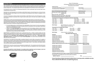 Town of Christiansburg
Christiansburg Department of Parks & Recreation
Tournament Host Checklist
8 9
 