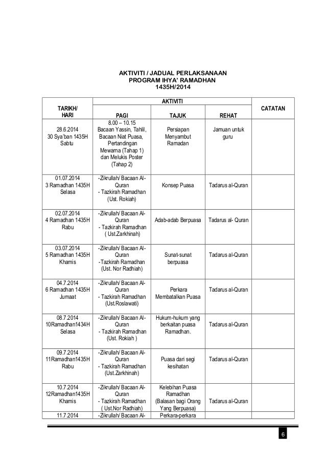 Program ihya ramadhan 2014